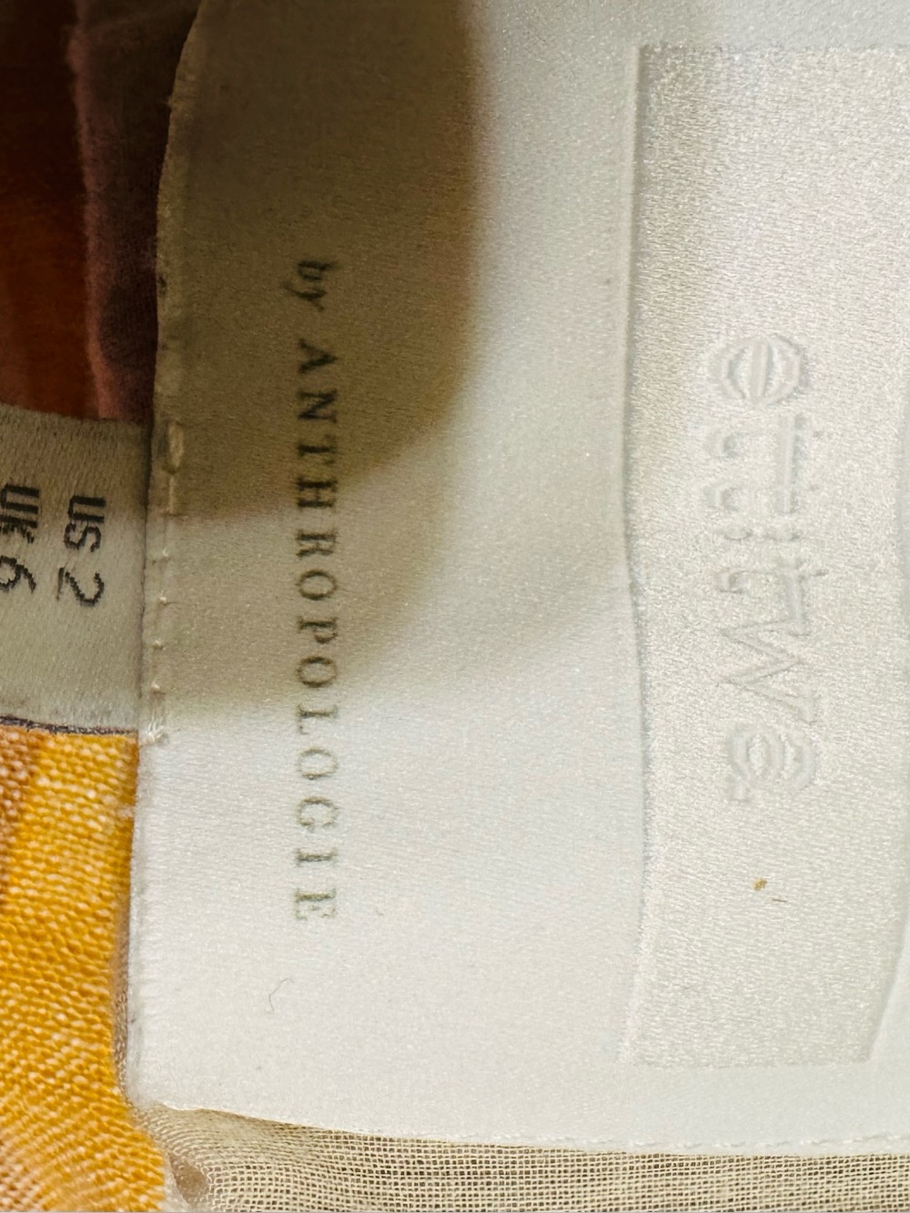 Anthropologie Yellow & Brown Striped Linen Jumpsuit Romper - Picture 6 of 6